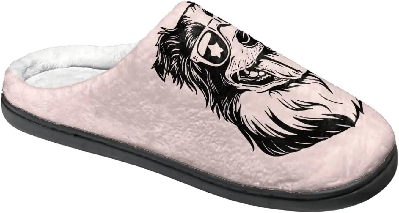 Home Fluffy Slippers, Soft Warm Scuff Slippers for Winter, Anti-Slip House Shoes for Indoor Outdoor
