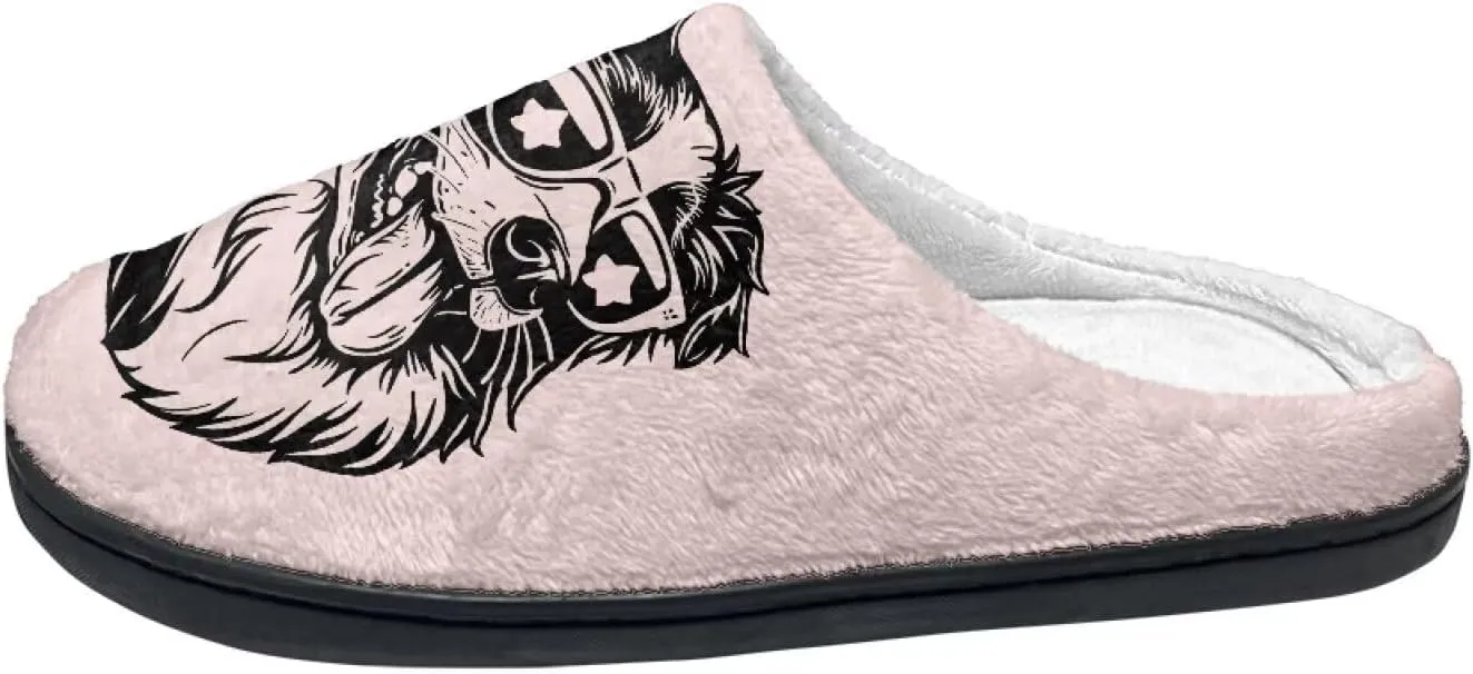 Home Fluffy Slippers, Soft Warm Scuff Slippers for Winter, Anti-Slip House Shoes for Indoor Outdoor