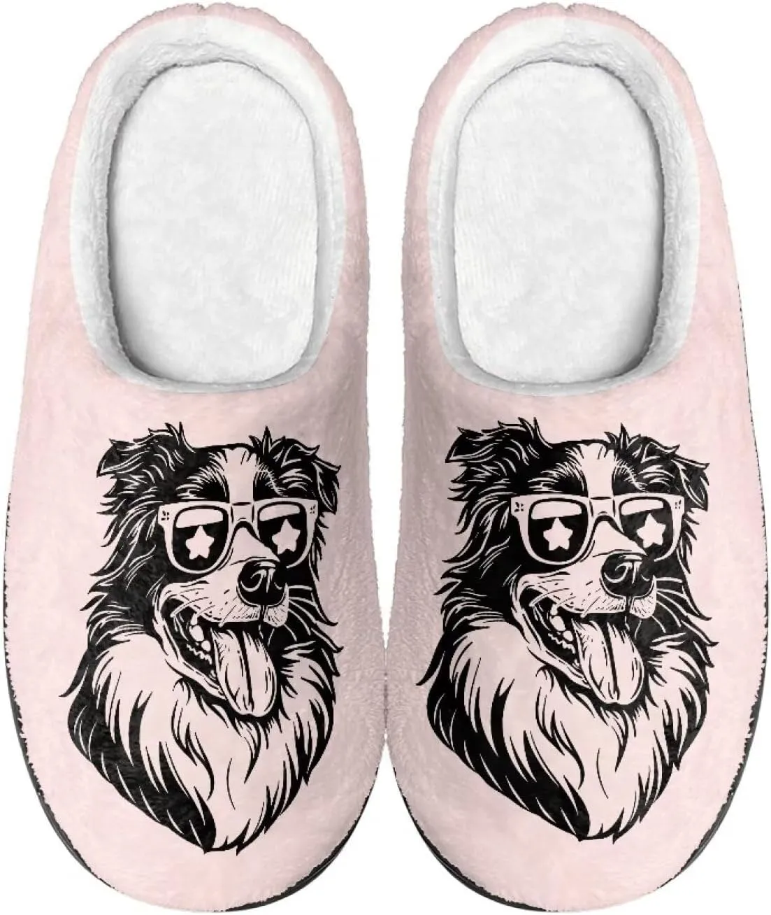 Home Fluffy Slippers, Soft Warm Scuff Slippers for Winter, Anti-Slip House Shoes for Indoor Outdoor