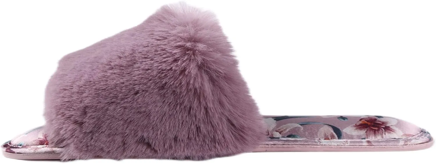 Home Slipper Women's Soft Fleece Indoor Non-Slip House Flip-Flops SPA Thong Slippers