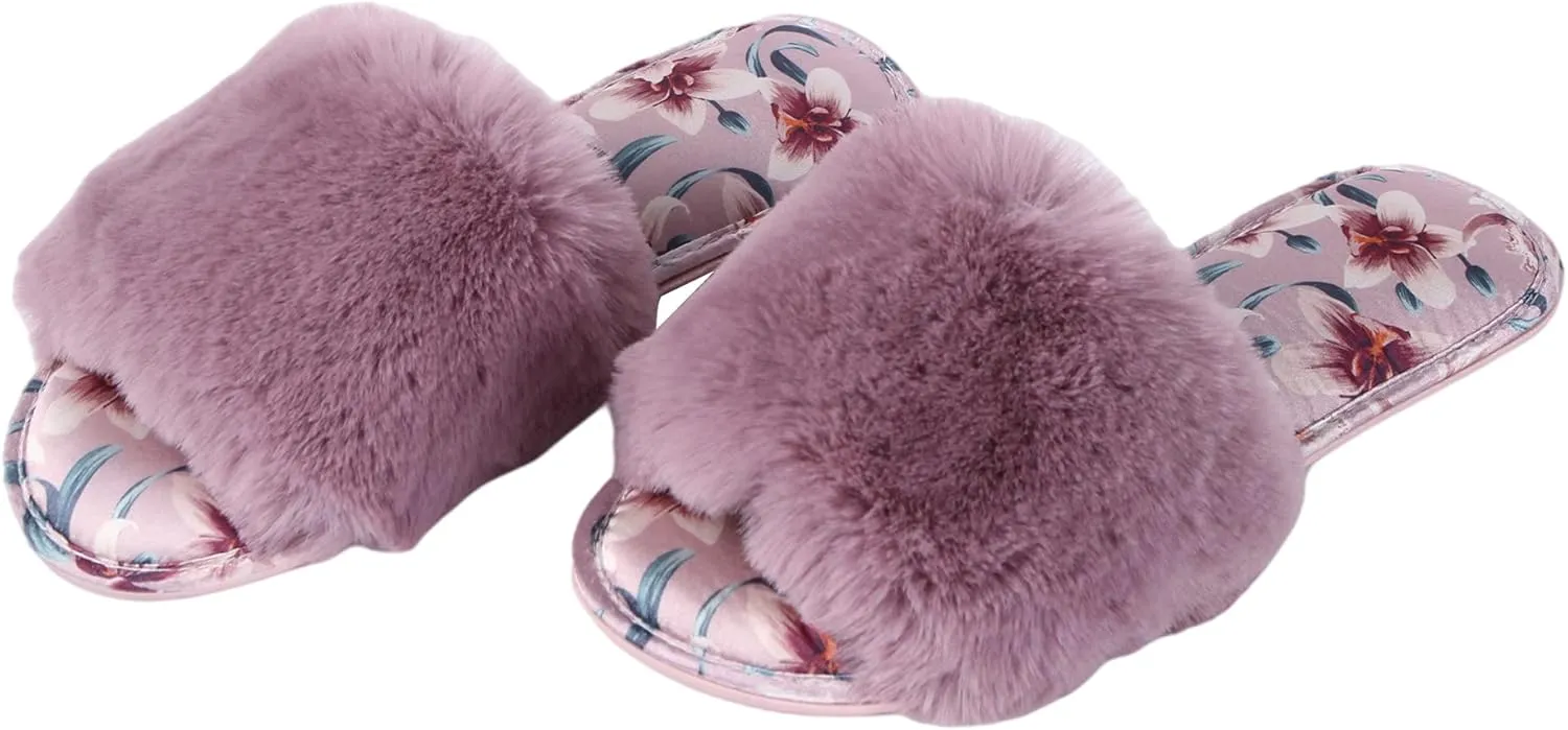 Home Slipper Women's Soft Fleece Indoor Non-Slip House Flip-Flops SPA Thong Slippers