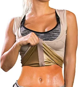 HOMETA Sweat Vest for Women Waist Trainer Vest Slimming Polymer Sauna Vest Tank Top for Weight Loss Body Shaper Shirts