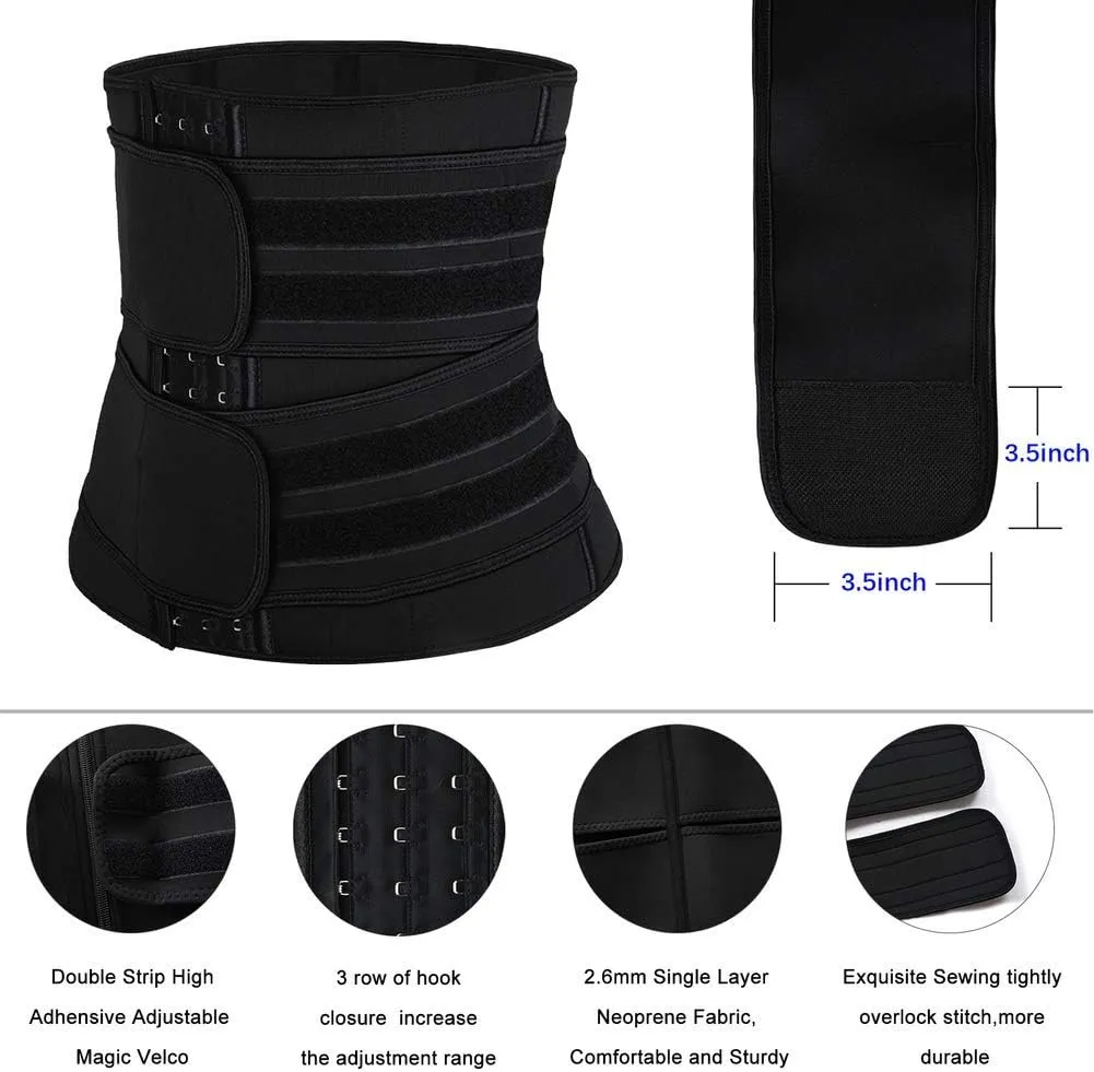 Hopgo Neoprene Waist Trainer for Women Weight Loss Workout Trimmer Belt Zipper Sweat Cincher Girdle