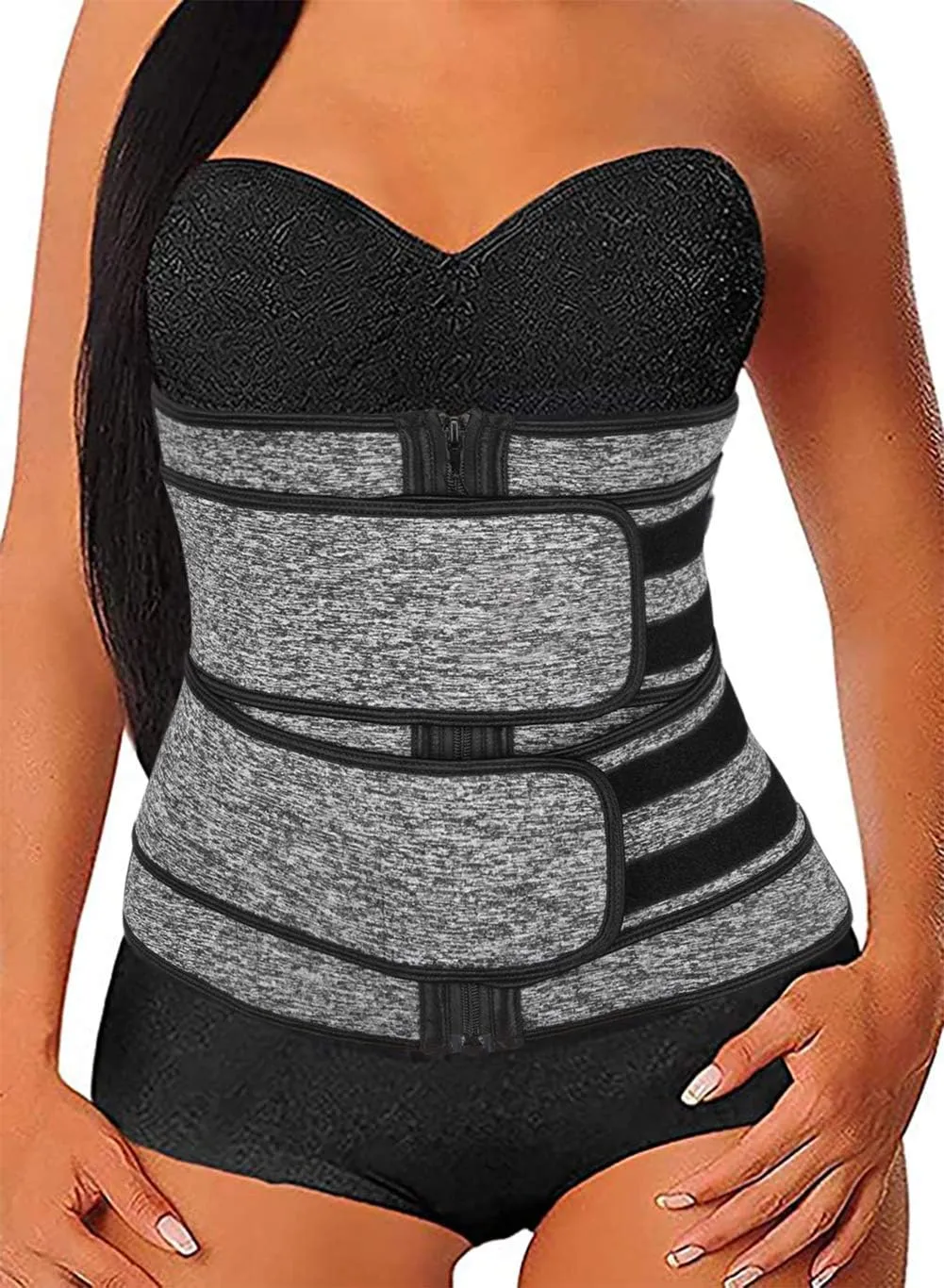 Hopgo Neoprene Waist Trainer for Women Weight Loss Workout Trimmer Belt Zipper Sweat Cincher Girdle