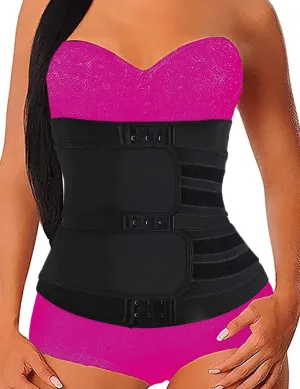 Hopgo Neoprene Waist Trainer for Women Weight Loss Workout Trimmer Belt Zipper Sweat Cincher Girdle
