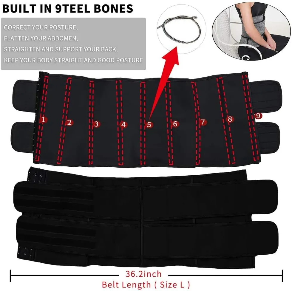 Hopgo Neoprene Waist Trainer for Women Weight Loss Workout Trimmer Belt Zipper Sweat Cincher Girdle