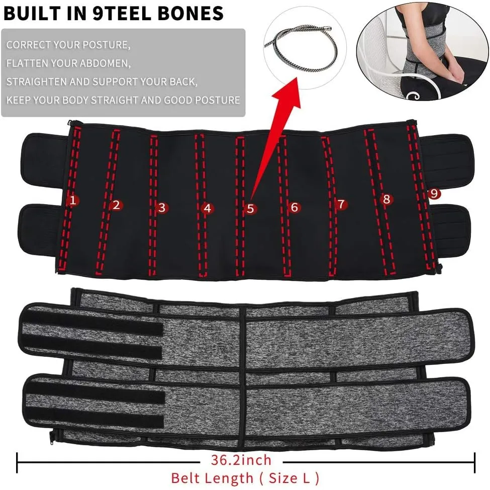 Hopgo Neoprene Waist Trainer for Women Weight Loss Workout Trimmer Belt Zipper Sweat Cincher Girdle