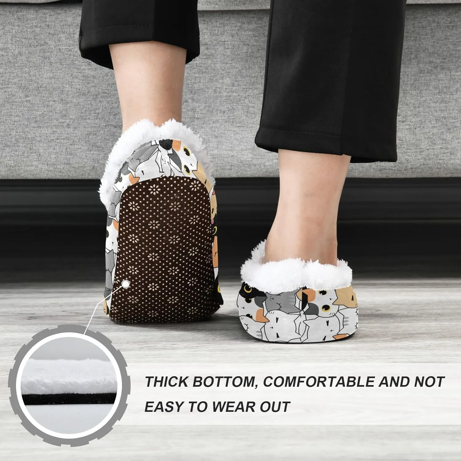 House Slippers Fuzzy Memory Foam Soft Slipper Socks for Woman Men