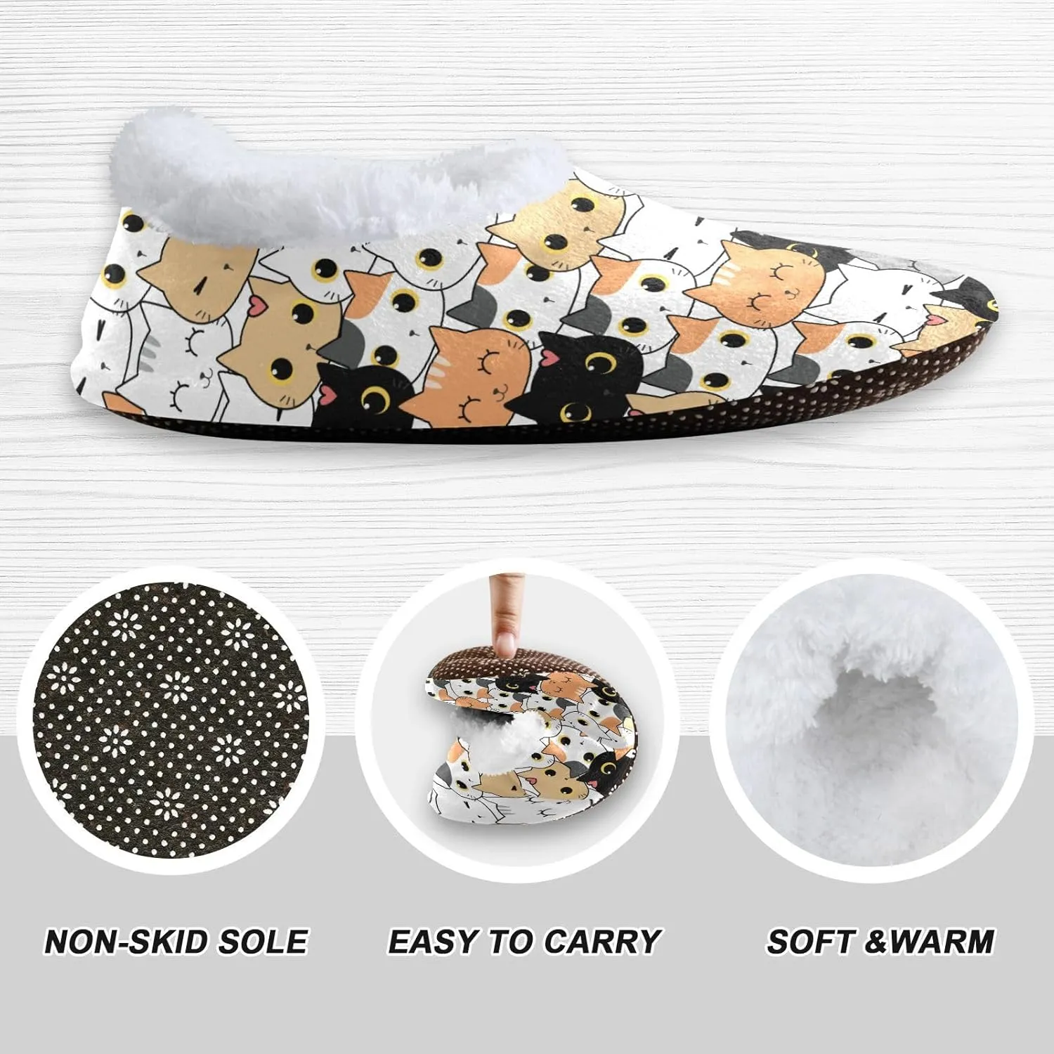 House Slippers Fuzzy Memory Foam Soft Slipper Socks for Woman Men