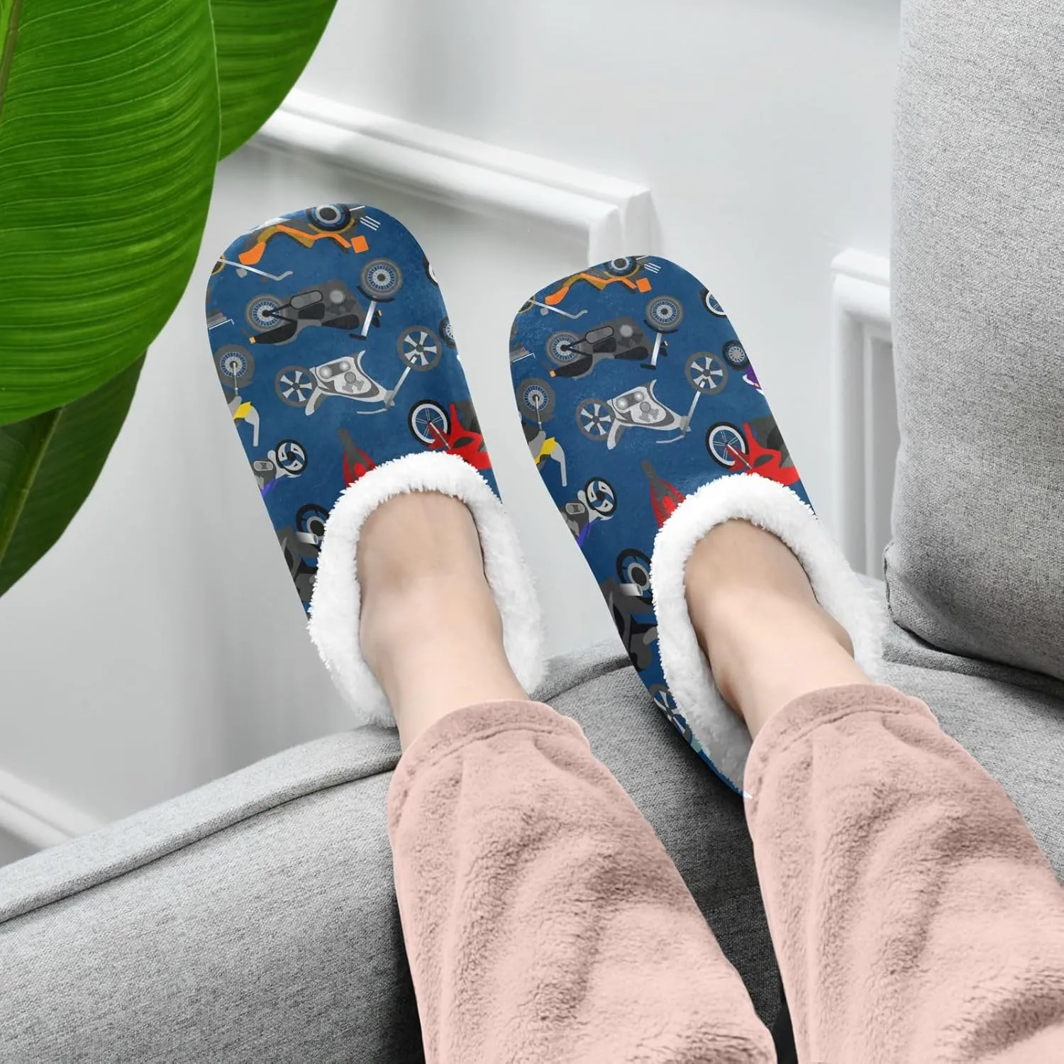 House Slippers Fuzzy Memory Foam Soft Slipper Socks for Woman Men