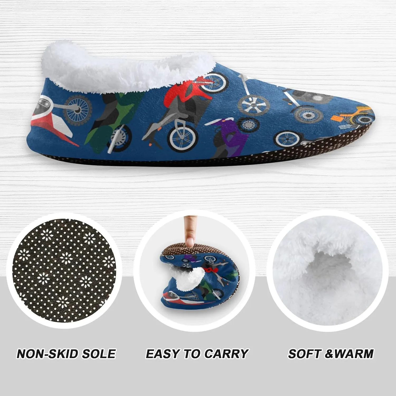 House Slippers Fuzzy Memory Foam Soft Slipper Socks for Woman Men