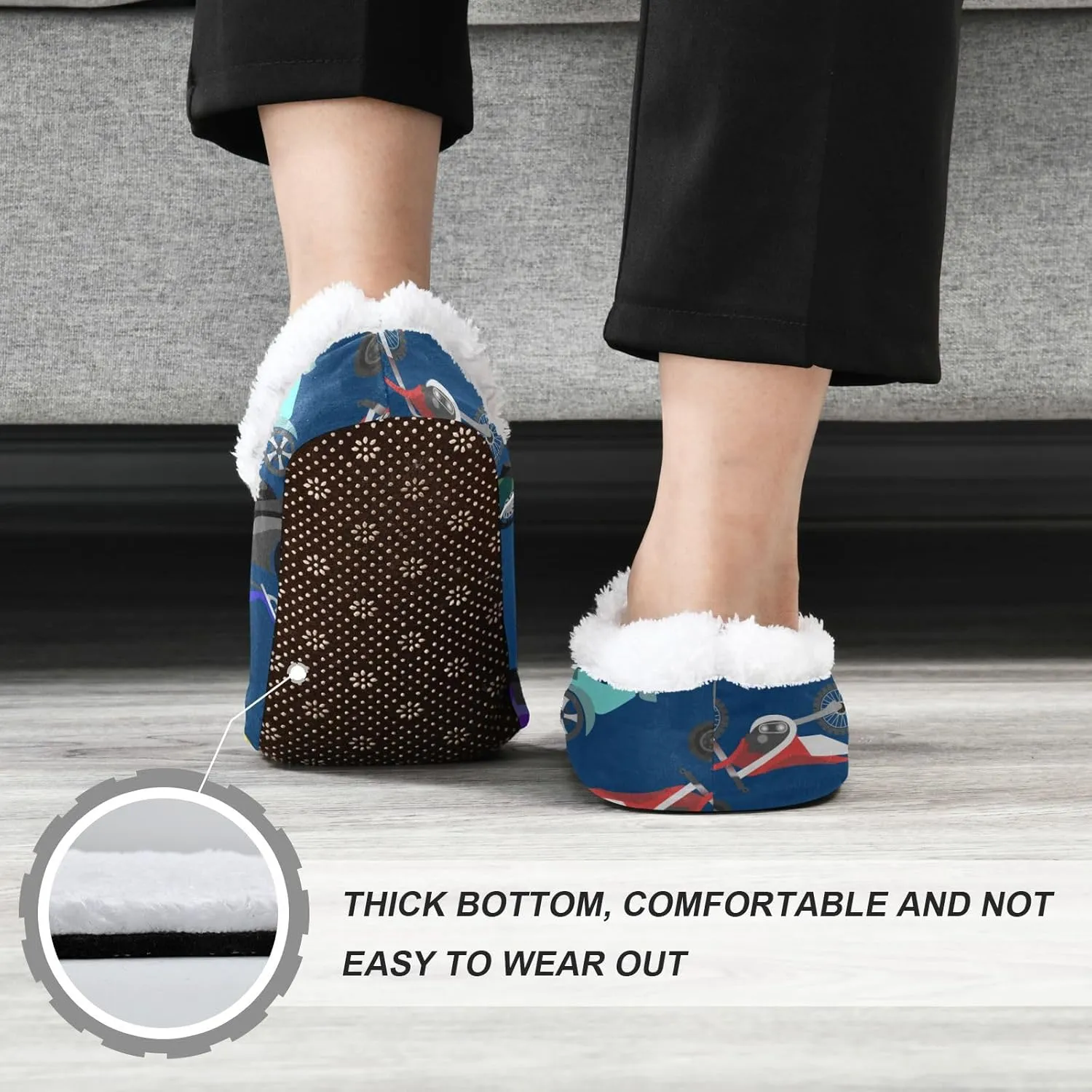 House Slippers Fuzzy Memory Foam Soft Slipper Socks for Woman Men