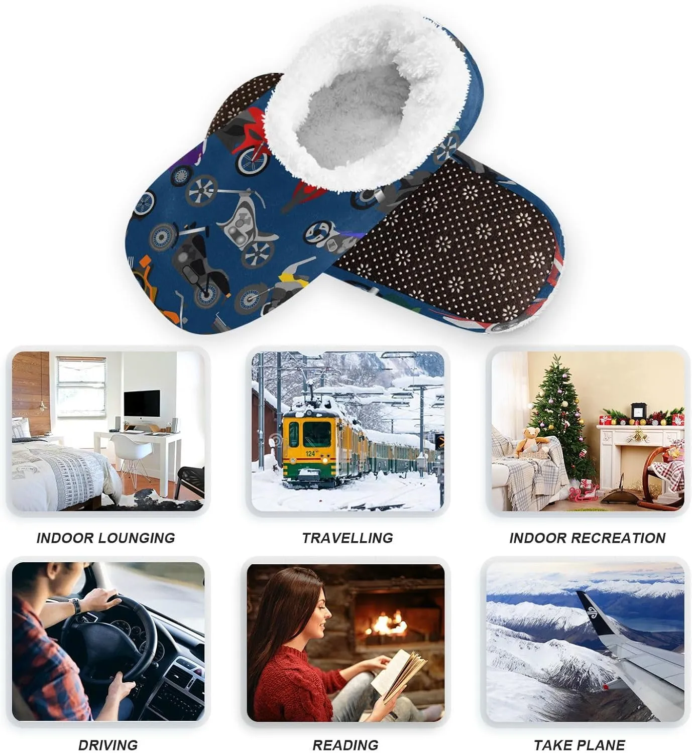 House Slippers Fuzzy Memory Foam Soft Slipper Socks for Woman Men