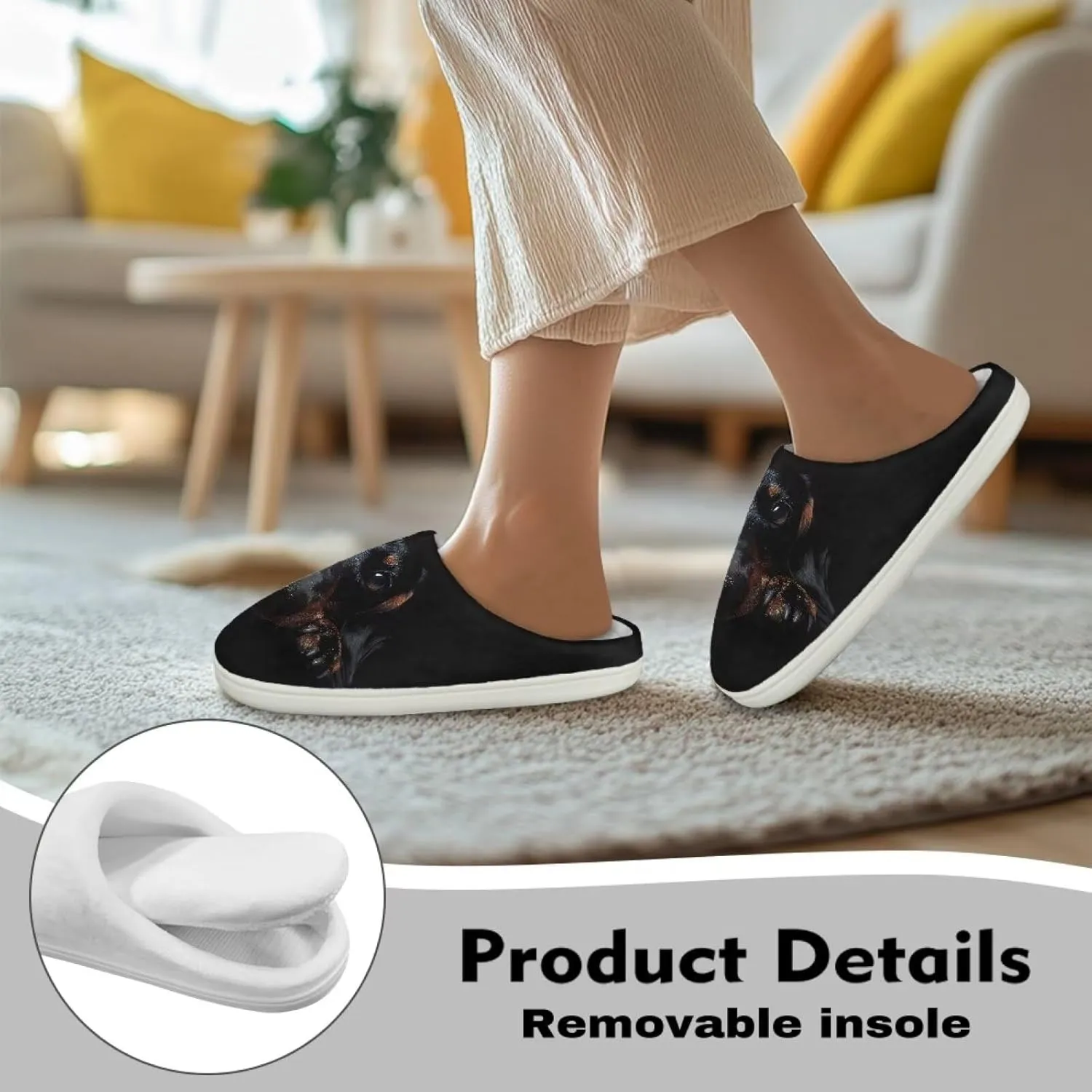 HUGS IDEA Slipper for Women Men Soft Scuff Slippers Anti-Slip Bedroom House Shoes Warm Cozy Plush