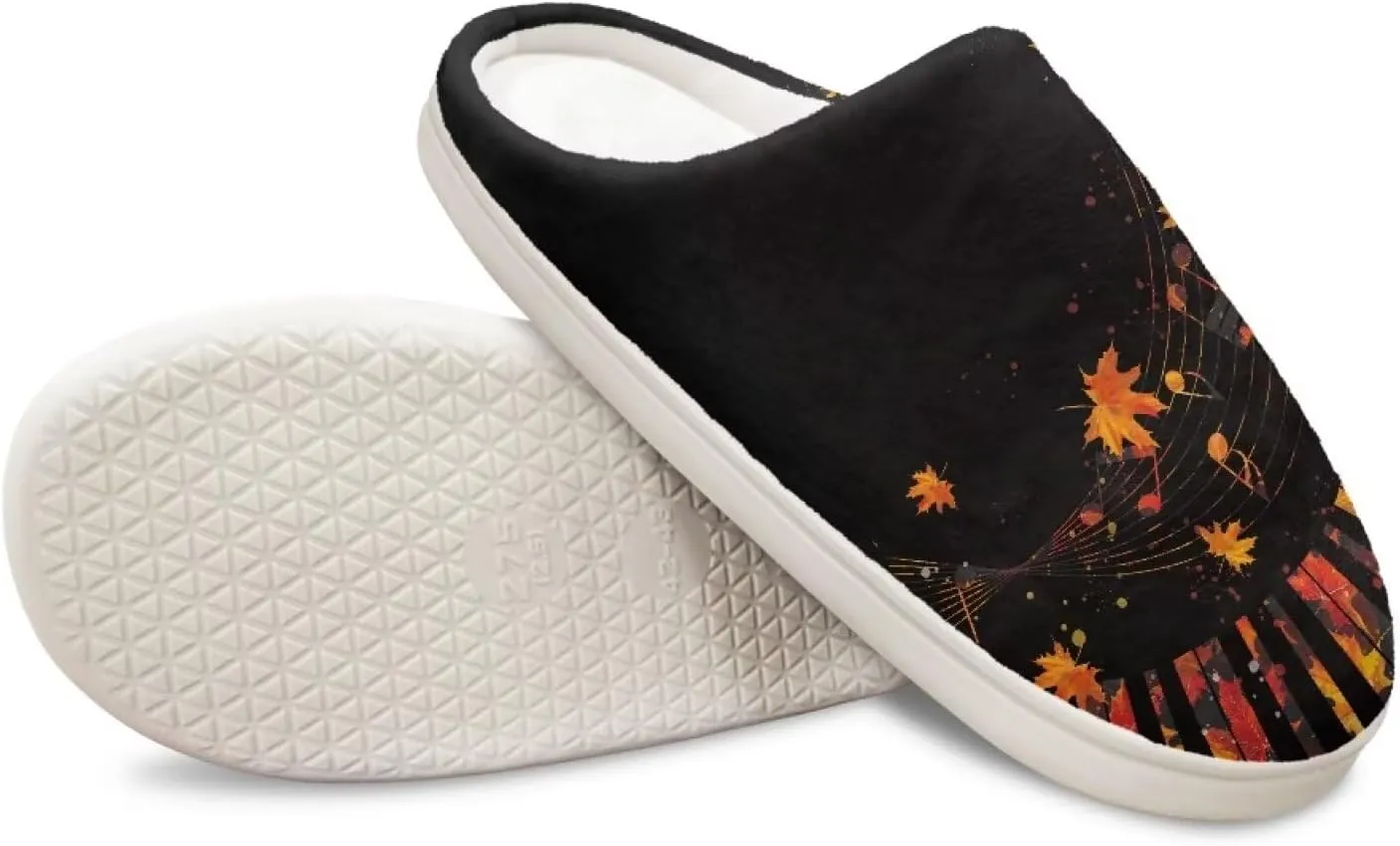 HUGS IDEA Slipper for Women Men Soft Scuff Slippers Anti-Slip Bedroom House Shoes Warm Cozy Plush