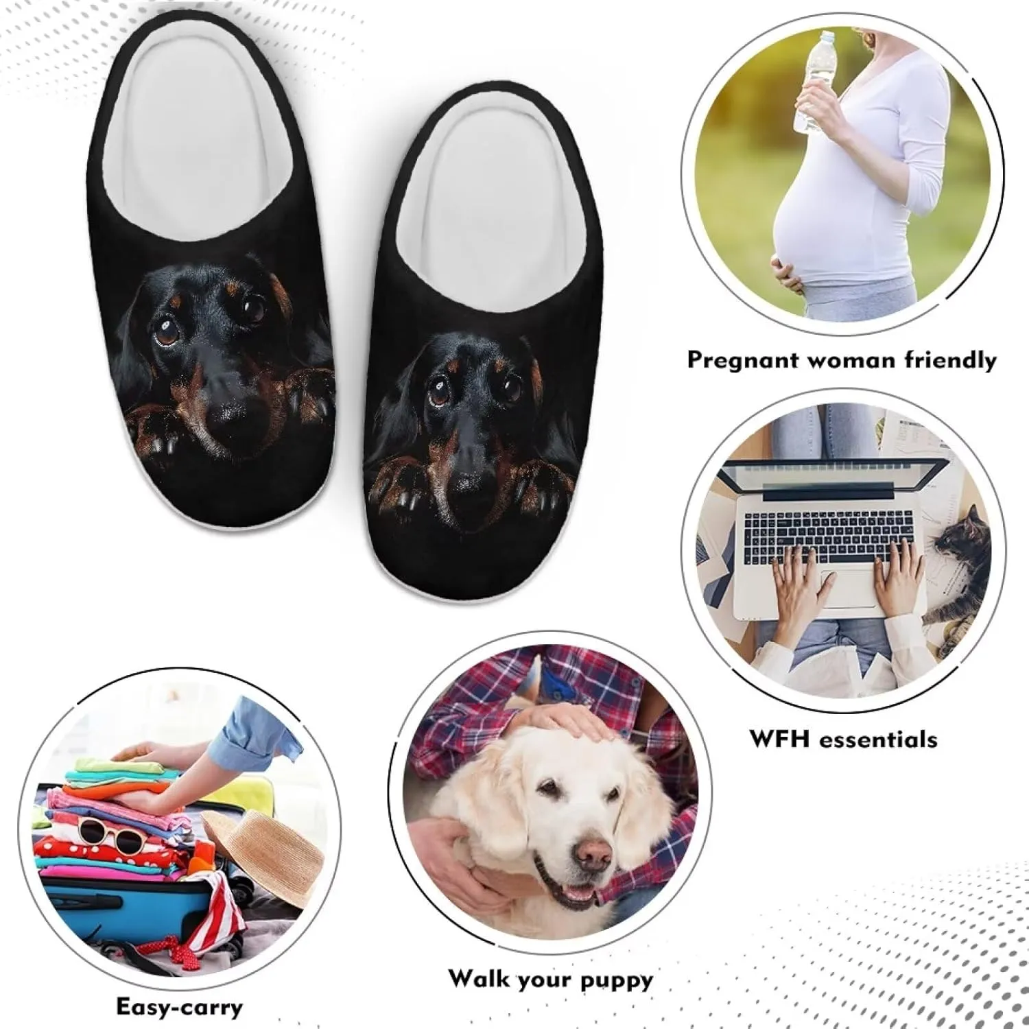 HUGS IDEA Slipper for Women Men Soft Scuff Slippers Anti-Slip Bedroom House Shoes Warm Cozy Plush