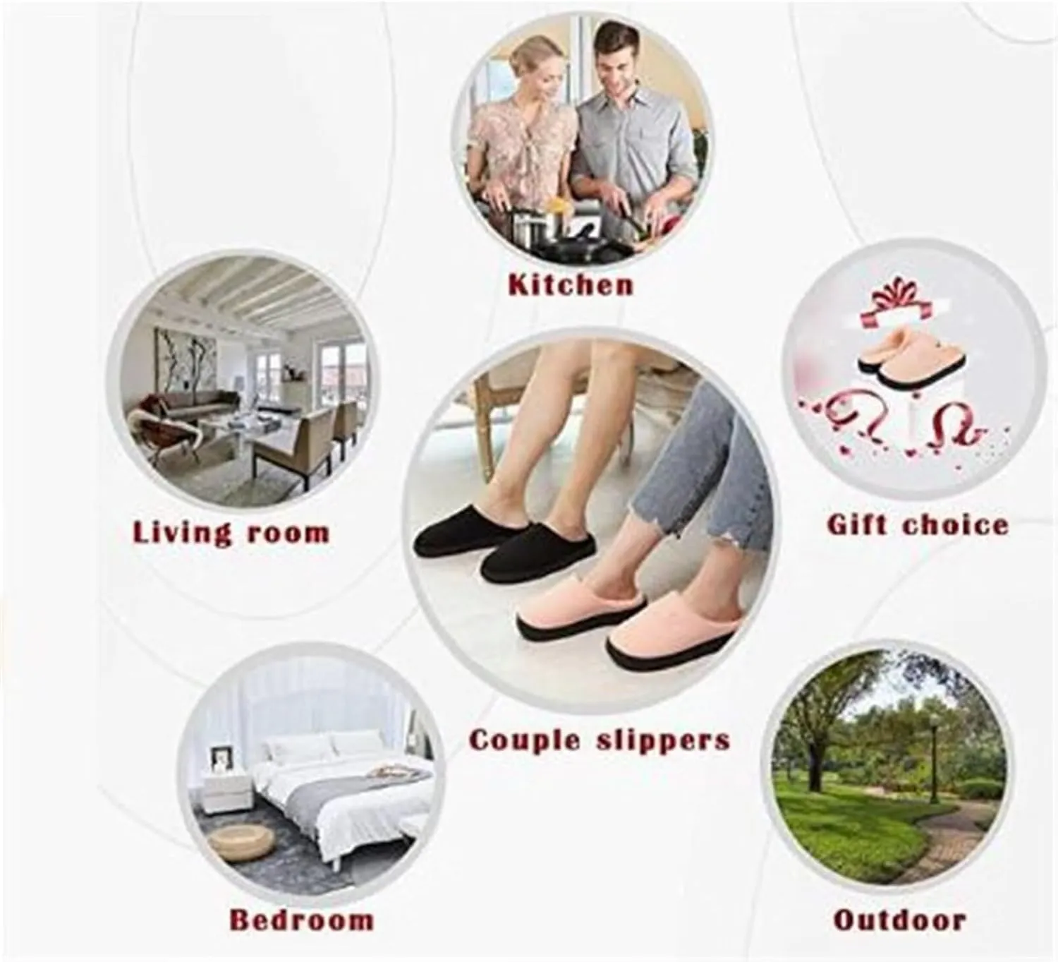 HUIACONG TPR Sole Men Women Indoor/Outdoor Slippers Fuzzy Unisex House Shoes