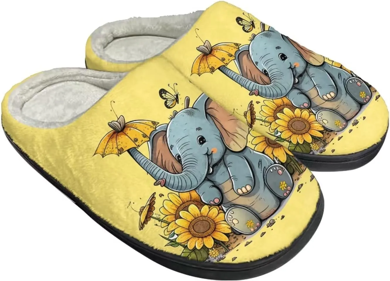 HUIACONG TPR Sole Men Women Indoor/Outdoor Slippers Fuzzy Unisex House Shoes