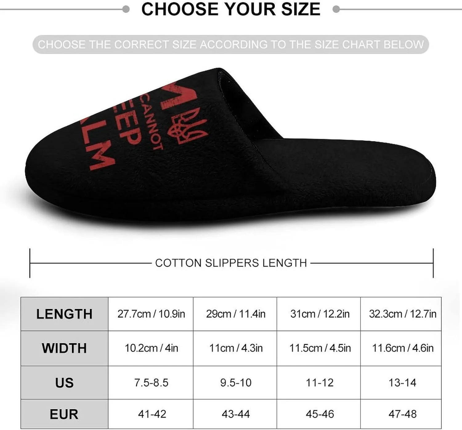 I Am Ukrainian And I Cannot Keep Calm Flannel Cotton Slippers Anti-Skid Indoor Outdoor Slippers Closed Toe Slip-on House Shoes