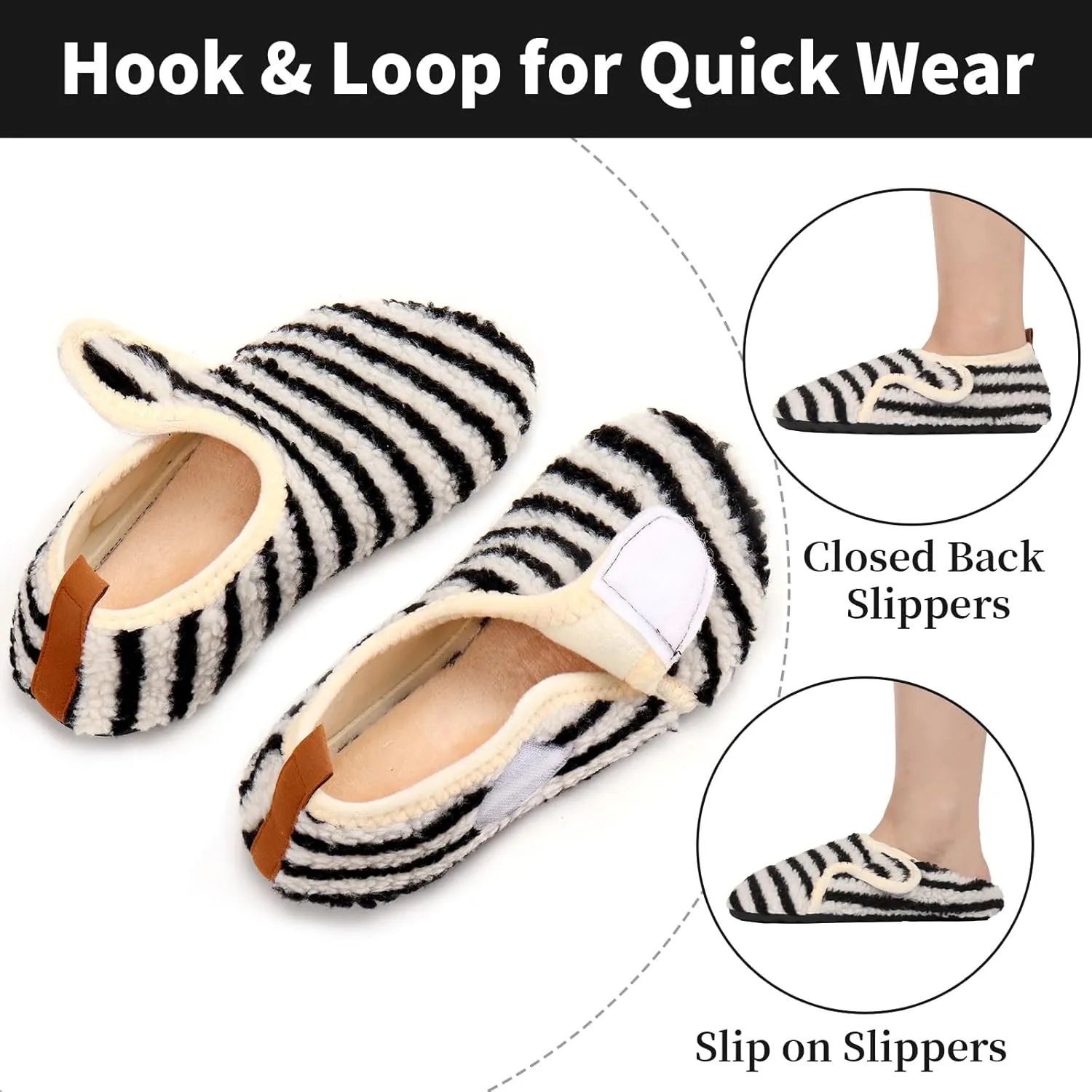 Ibeauti Womens Mens House Slippers Rubber Sole Indoor Slipper Socks Lightweight Fleece Lined Slip-on Barefoot Slippers