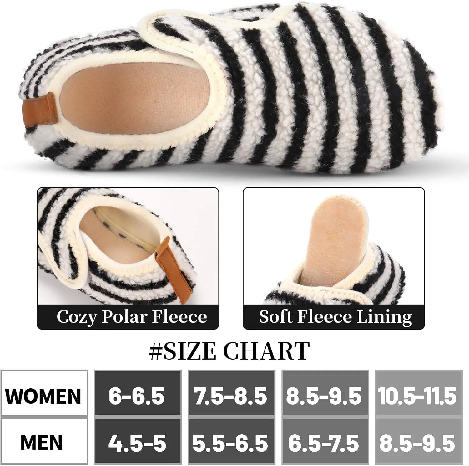 Ibeauti Womens Mens House Slippers Rubber Sole Indoor Slipper Socks Lightweight Fleece Lined Slip-on Barefoot Slippers