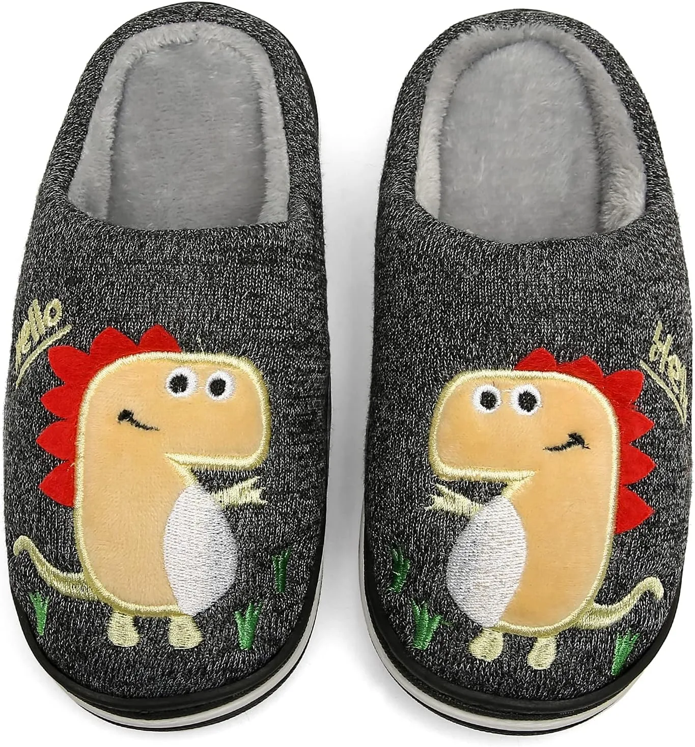 INMINPIN Boys Girls Cozy House Slippers Warm Plush Winter Cotton Slipper Kids Cute Dinosaur Indoor Shoes Non-Slip
