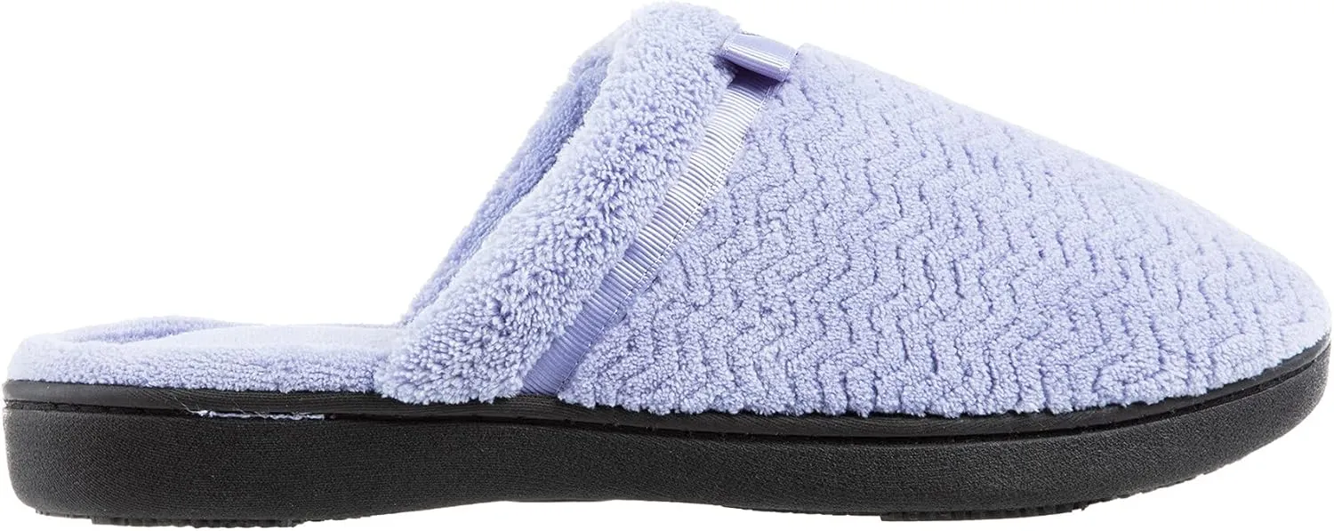 isotoner Women's Chevron Slip on Clog Slippers with Moisture Wicking for Indoor/Outdoor Comfort and Arch Support