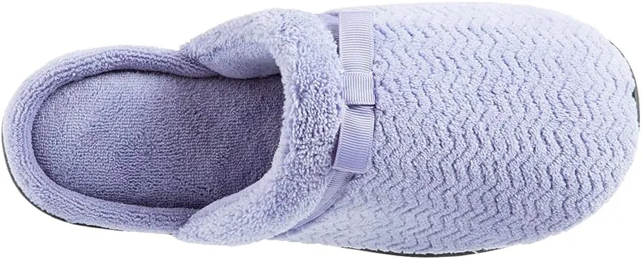 isotoner Women's Chevron Slip on Clog Slippers with Moisture Wicking for Indoor/Outdoor Comfort and Arch Support