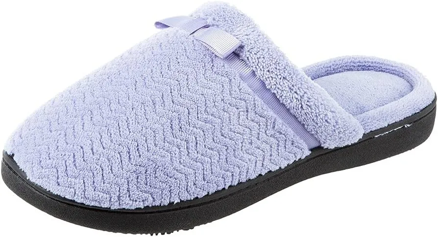 isotoner Women's Chevron Slip on Clog Slippers with Moisture Wicking for Indoor/Outdoor Comfort and Arch Support