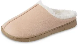isotoner Women's Microsuede Hoodback Slipper: Non-Slip Sole, Indoor/Outdoor, Memory Foam, Machine Washable