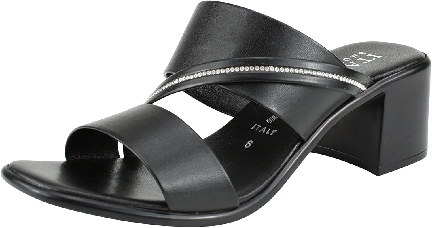 ITALIAN Shoemakers Coletty Dressy Comfortable Womens Low Block Heel Sandal Open Toe Supportive Arch Comfort