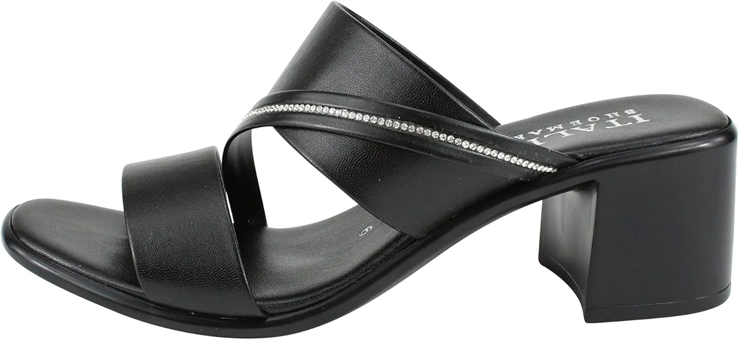 ITALIAN Shoemakers Coletty Dressy Comfortable Womens Low Block Heel Sandal Open Toe Supportive Arch Comfort