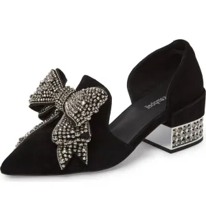 Jeffrey Slip-On-BLACK Valenti SMOKE Birthday discount SILVER SUEDE Womens Bow Loafer Cutting-edge style Campbell