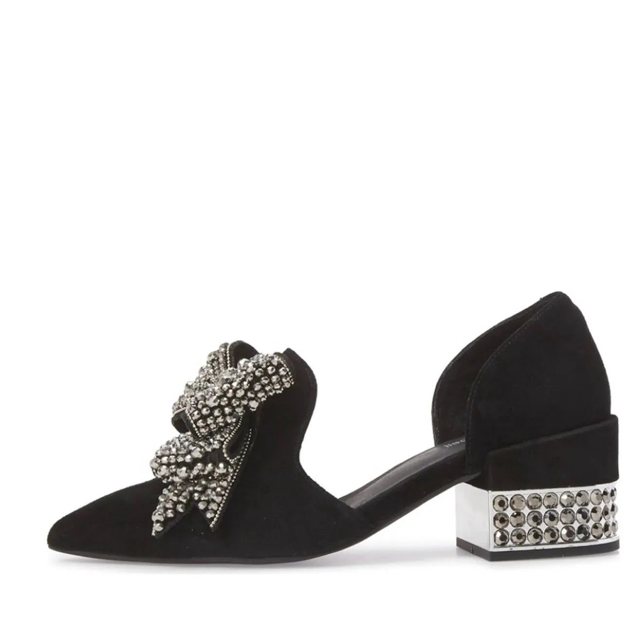 Jeffrey Slip-On-BLACK Valenti SMOKE Birthday discount SILVER SUEDE Womens Bow Loafer Cutting-edge style Campbell