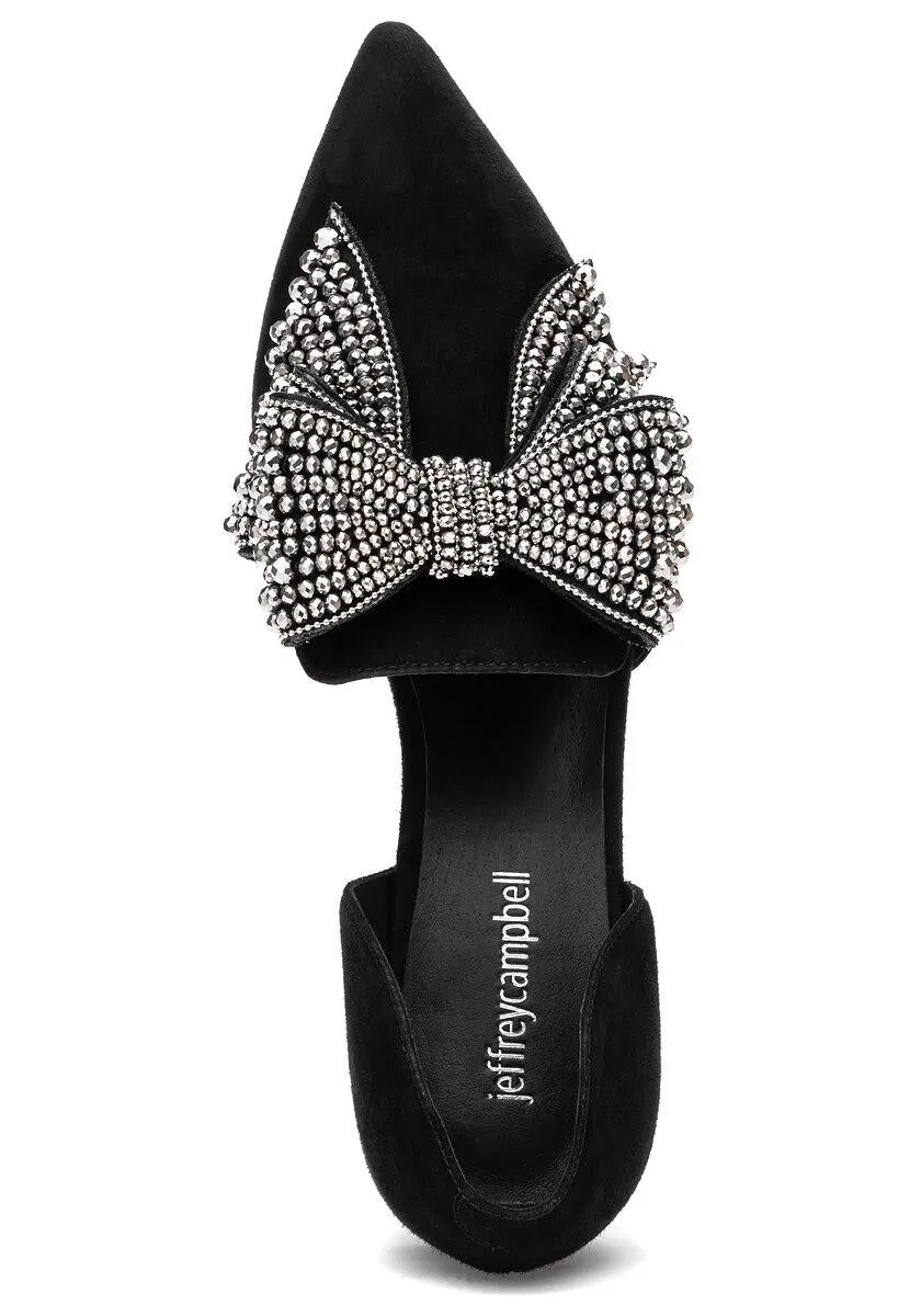 Jeffrey Slip-On-BLACK Valenti SMOKE Birthday discount SILVER SUEDE Womens Bow Loafer Cutting-edge style Campbell