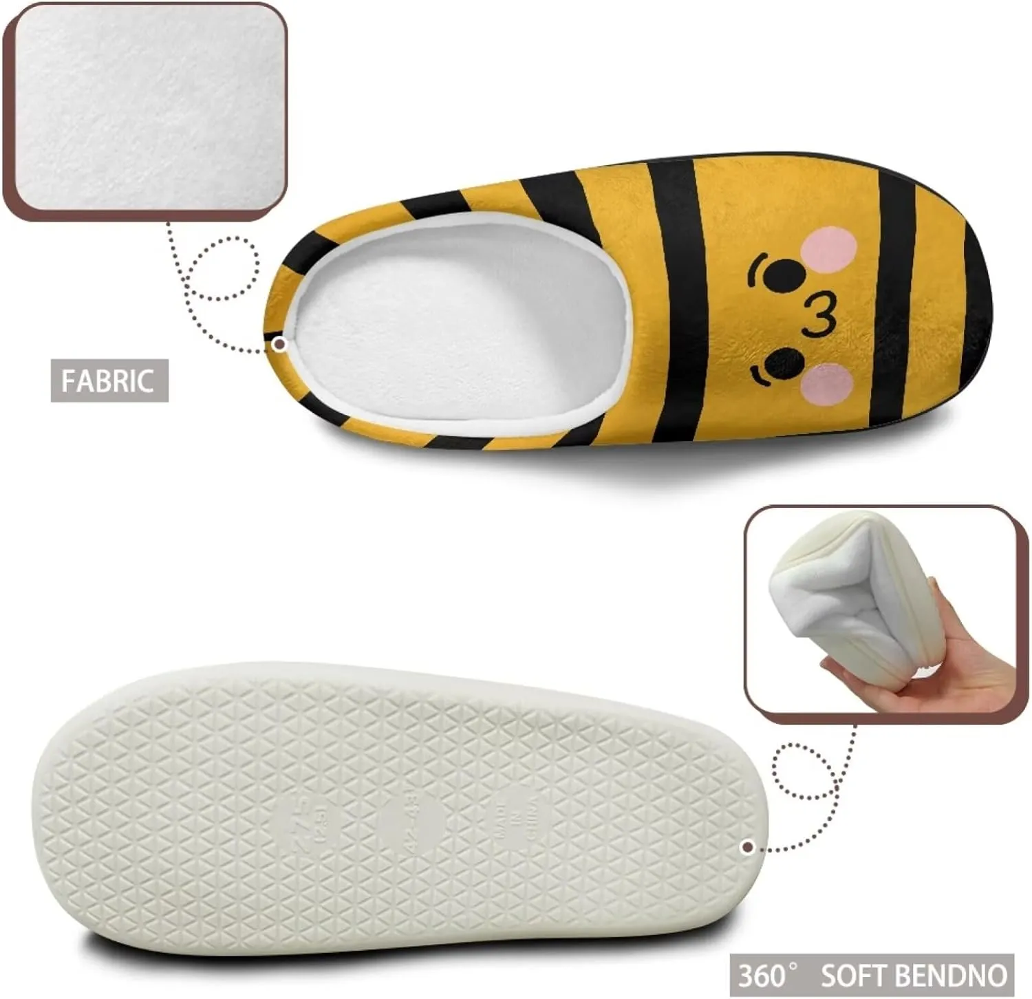 Jeiento Dragonfly Slippers for Women Warm Closed Toe Slipper Winter House Shoes Fuzzy Slippers