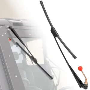 JERBOR UTV Windshield Wiper, Hand Operated Manual Windshield Wiper Kit Compatible with CFMOTO Polaris Ranger RZR Can Am Maverick X3 Commander Defender Pioneer Golf