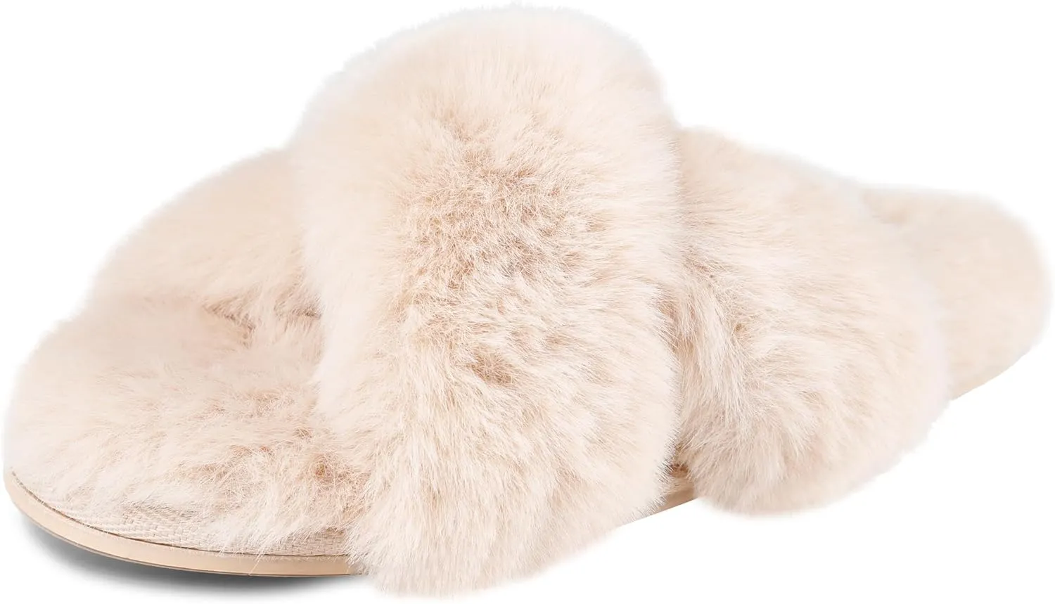 Jessica Simpson Women's Fashion Faux Feather Slide-On Memory Foam Slipper