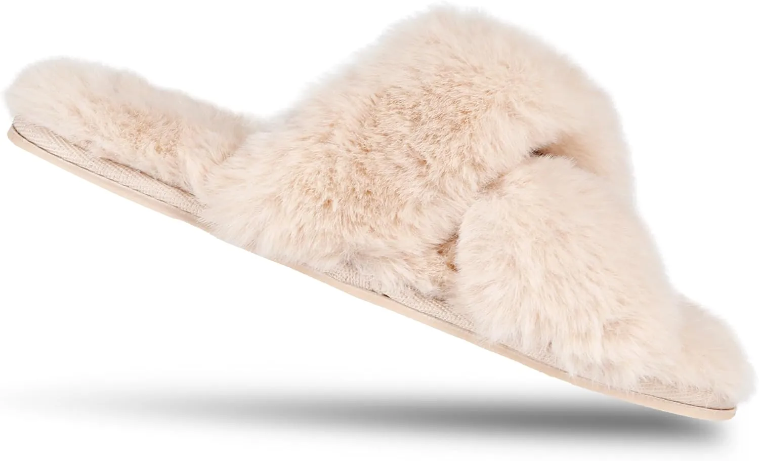Jessica Simpson Women's Fashion Faux Feather Slide-On Memory Foam Slipper