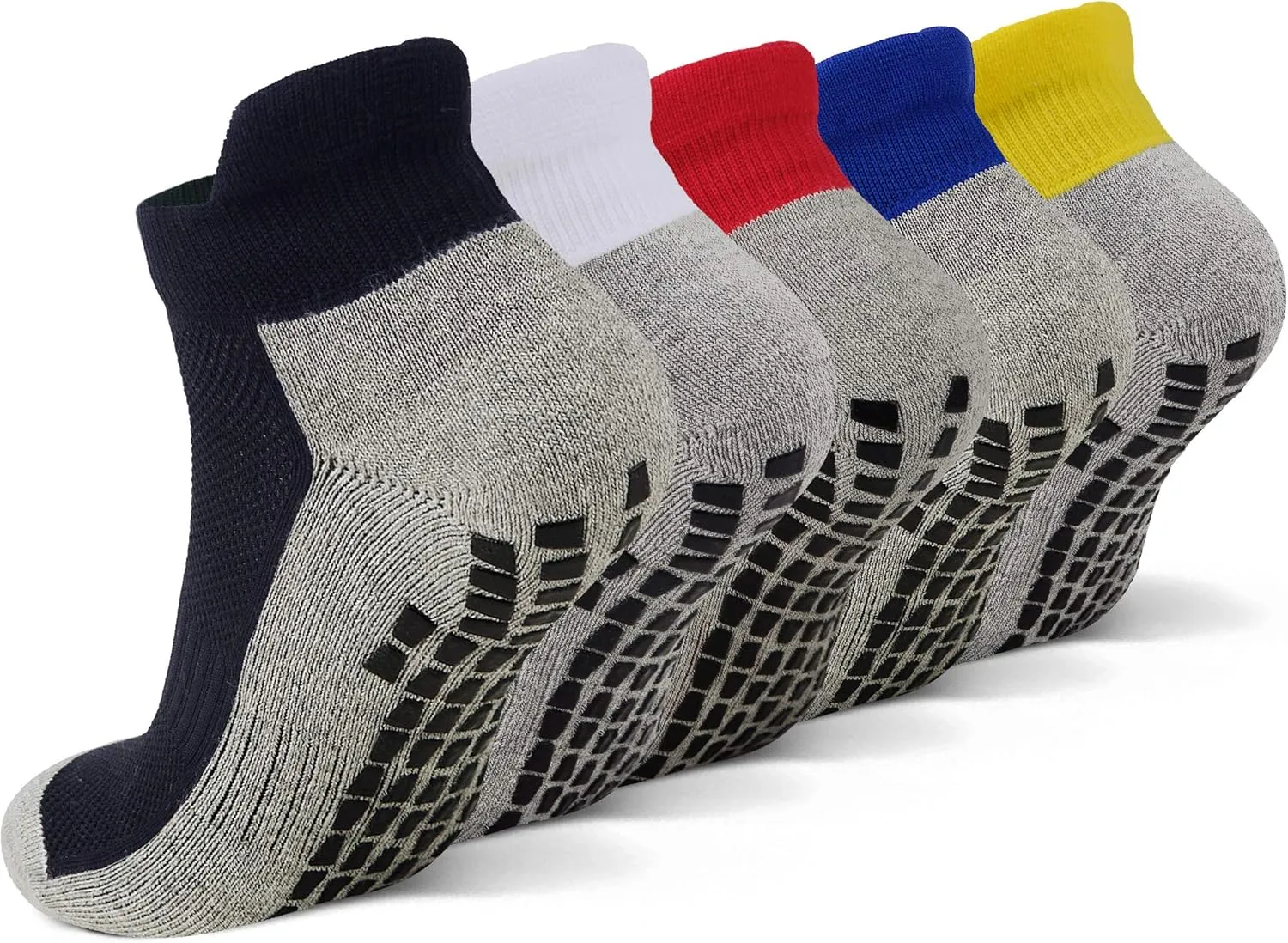 JHM No Show Short Cut Low Cut Anti Slip Non Slip,Non Skid Slipper Hospital,Sport,Athletic Socks with grips