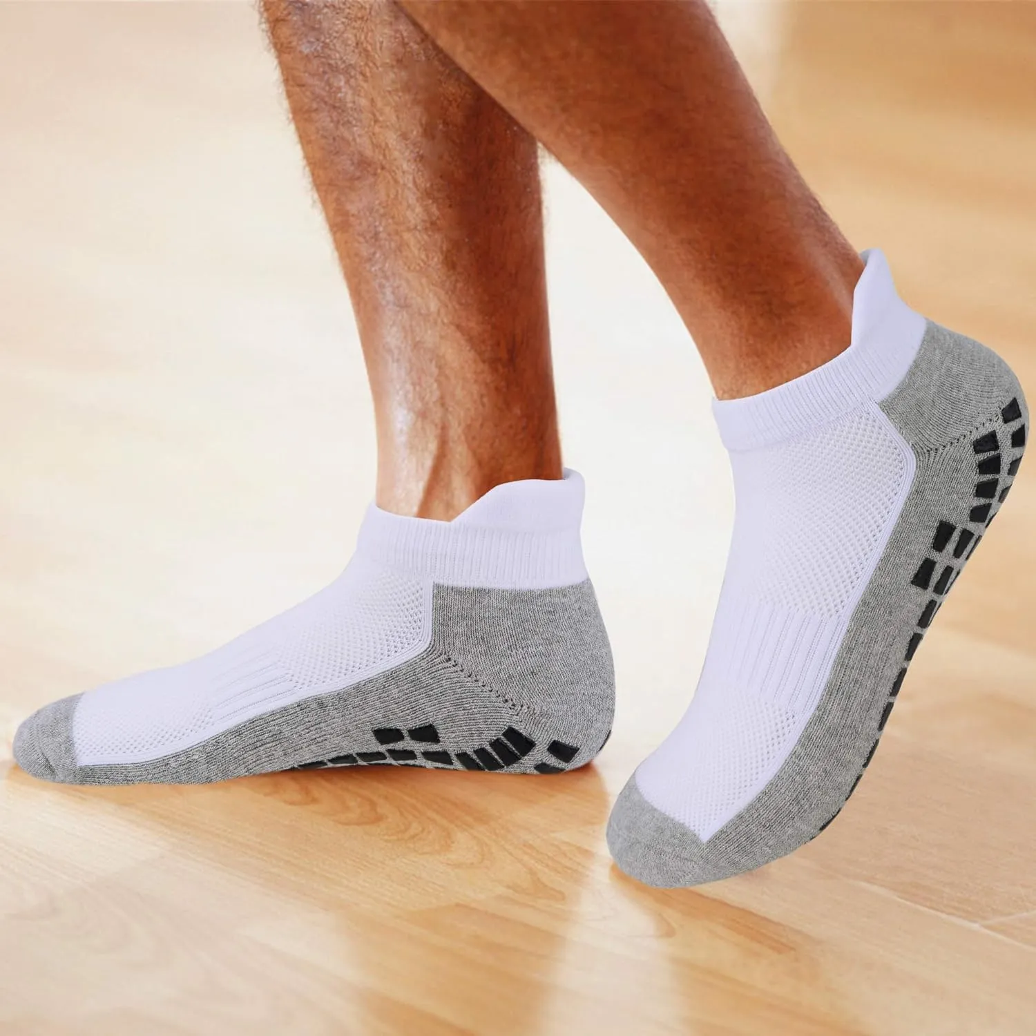 JHM No Show Short Cut Low Cut Anti Slip Non Slip,Non Skid Slipper Hospital,Sport,Athletic Socks with grips