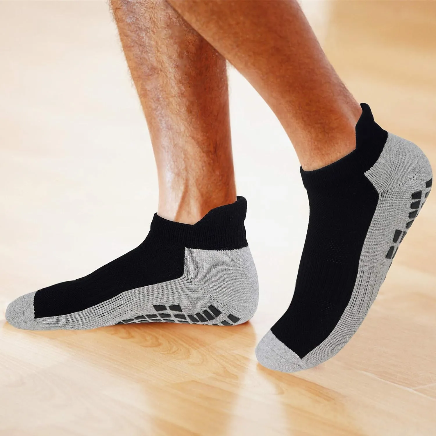 JHM No Show Short Cut Low Cut Anti Slip Non Slip,Non Skid Slipper Hospital,Sport,Athletic Socks with grips
