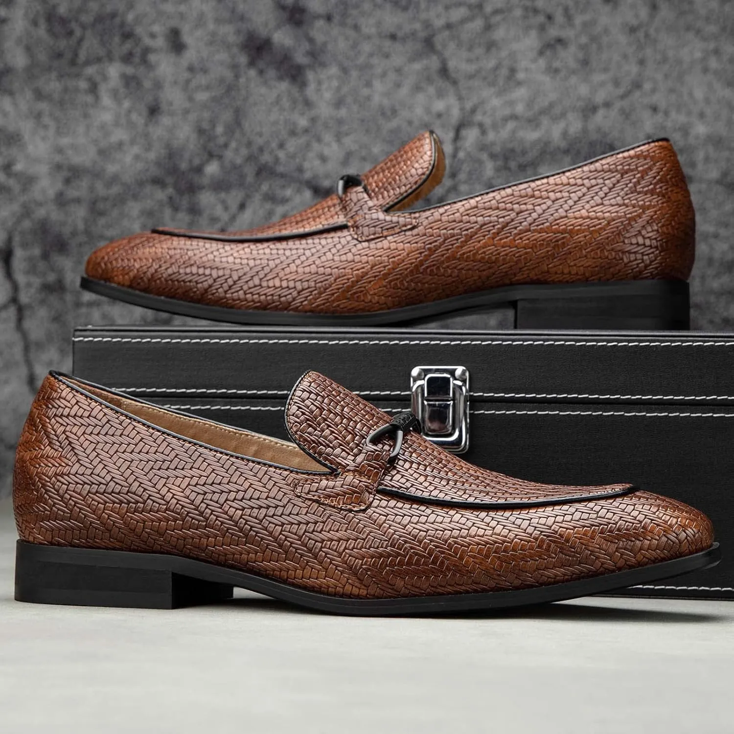JITAI Mens Loafers Shoes Slip On Driving Shoes Casual Dress Loafer Business Fashion Shoes