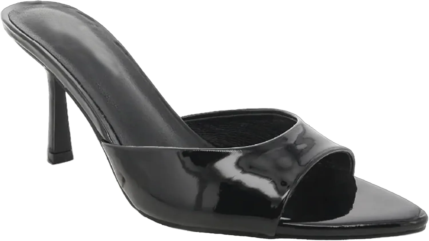 JORISTIMO Women's Heeled Mules Peep Pointed Toe Kitten Heels Slip On Backless Mule Sandals Dress Shoes