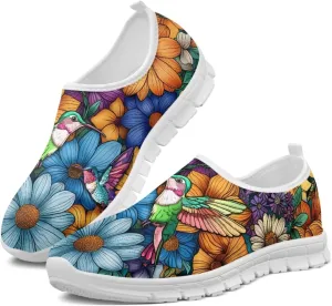 JoyLamoria Bright Blossom Walking Shoes Travel Clog Slip on Causal Loafer with Floral Print Fashion Sneakers for Men Women