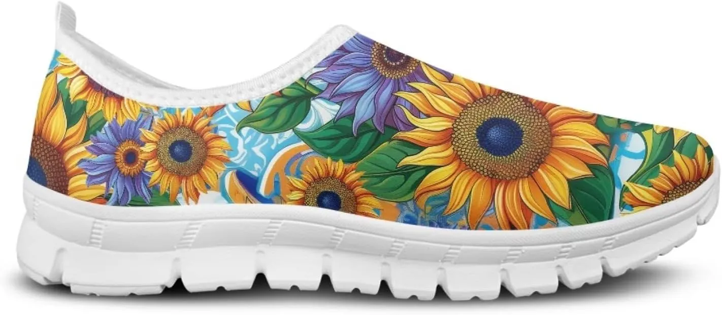 JoyLamoria Bright Blossom Walking Shoes Travel Clog Slip on Causal Loafer with Floral Print Fashion Sneakers for Men Women