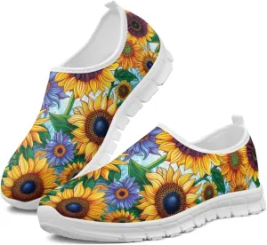 JoyLamoria Bright Blossom Walking Shoes Travel Clog Slip on Causal Loafer with Floral Print Fashion Sneakers for Men Women