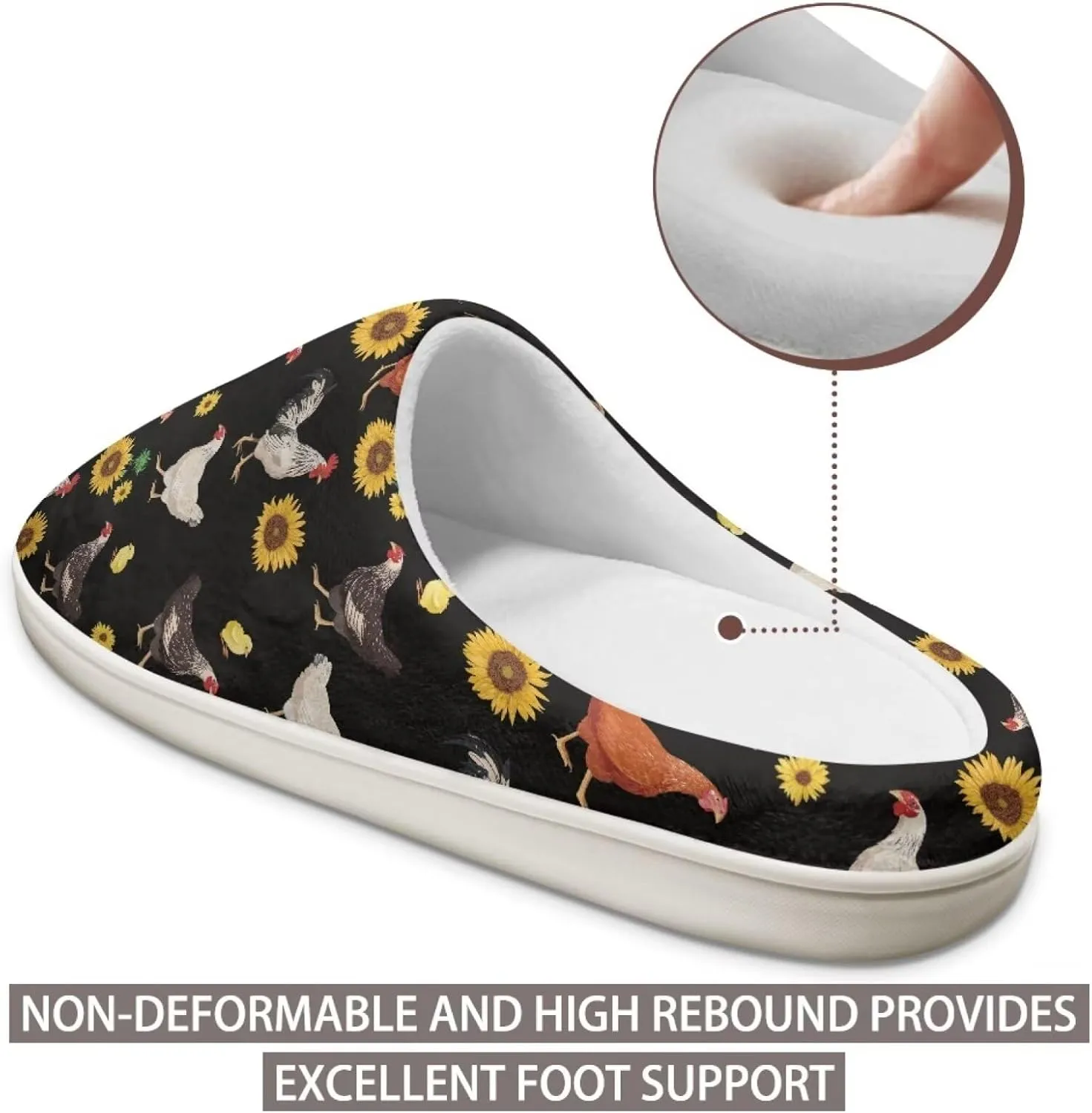 JoyLamoria Pink Hummingbird House Slipper Women Clog Slip On Winter Soft Thick Slipper Rubber Sole Garden Clogs