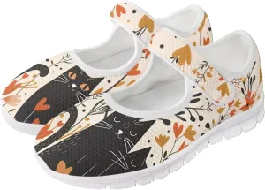 JoyLamoria Women’s Breathable Walking Shoes Trainer Sport Sneakers Adjustable Flats,Tropical Sloth Palm Leaves Print