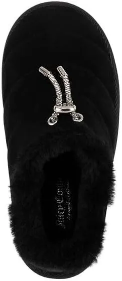 Juicy Couture Women's Faux Fur Mule Slippers – Cozy, Lightweight Slip-On for Indoor and Outdoor Comfort